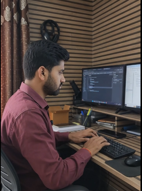 Mithlesh Sahu, founder of Gupchup Wala Raipur, working on innovative street food technology.